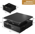IRONCK Coffee Table with LED Light and Charging Station, 4 Storage Drawers