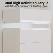 IRONCK Nightstand, Bedside Table with 3 Drawers, Modern Night Stands with LED Light, End Table with Storage for Bedroom, White