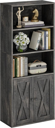 IRONCK 5 Shelf Industrial Bookshelves and Bookcases with Doors