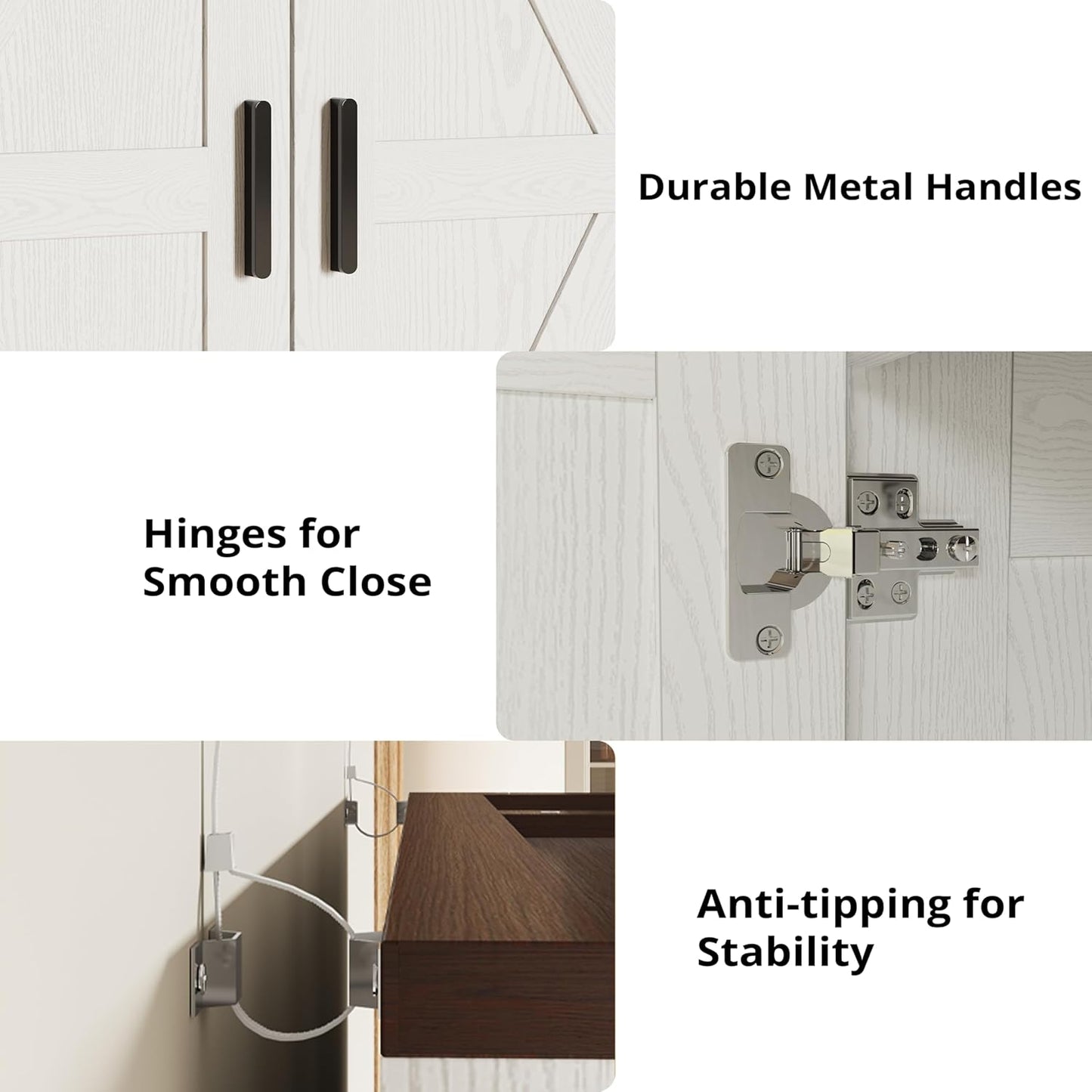 IRONCK 71" Tall Kitchen Pantry Cabinet with Microwave Shelf, White