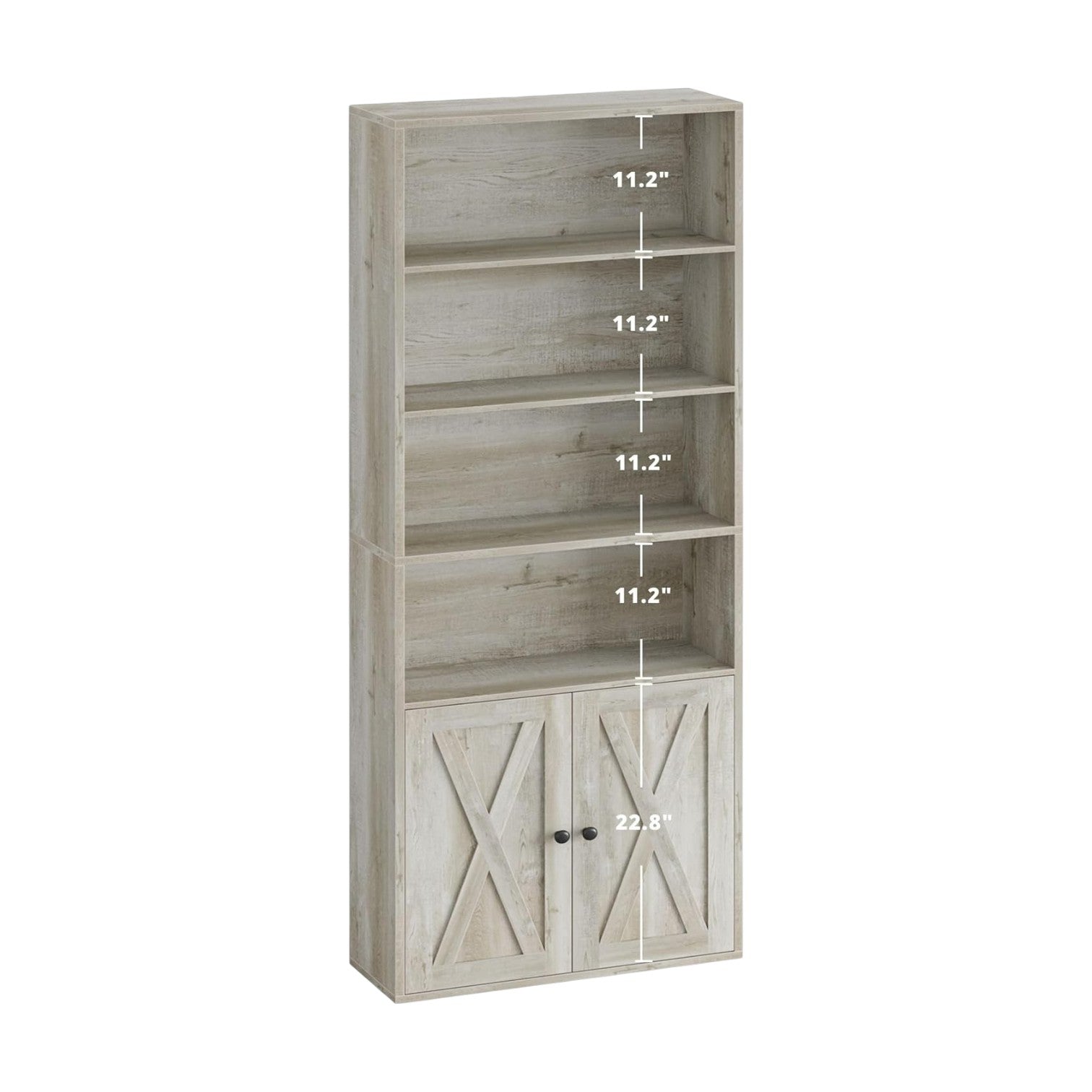 IRONCK 6 Shelf Industrial Bookshelves and Bookcases with Doors