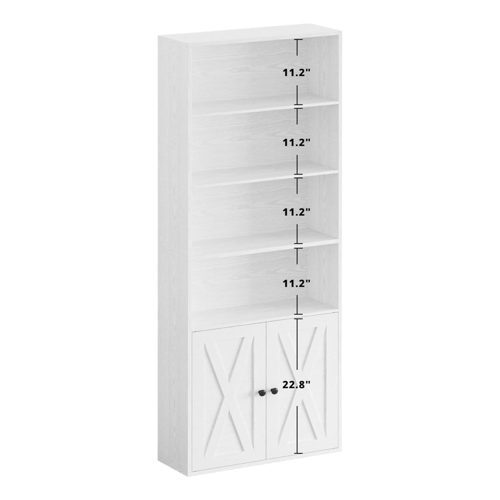 IRONCK 70 in Tall 6 Shelf Industrial Bookshelves and Bookcases with Doors