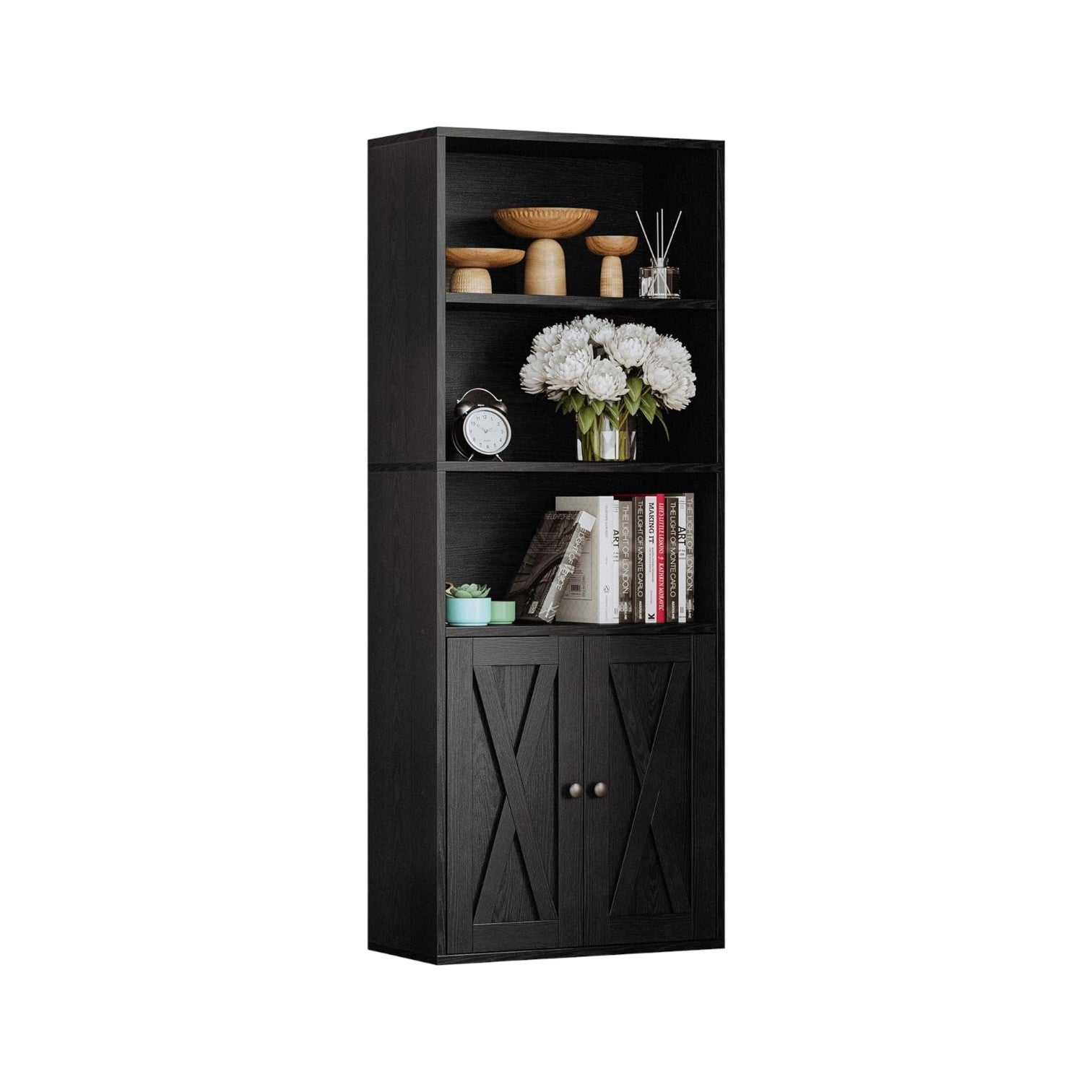 IRONCK 5 Shelf Industrial Bookshelves and Bookcases with Doors