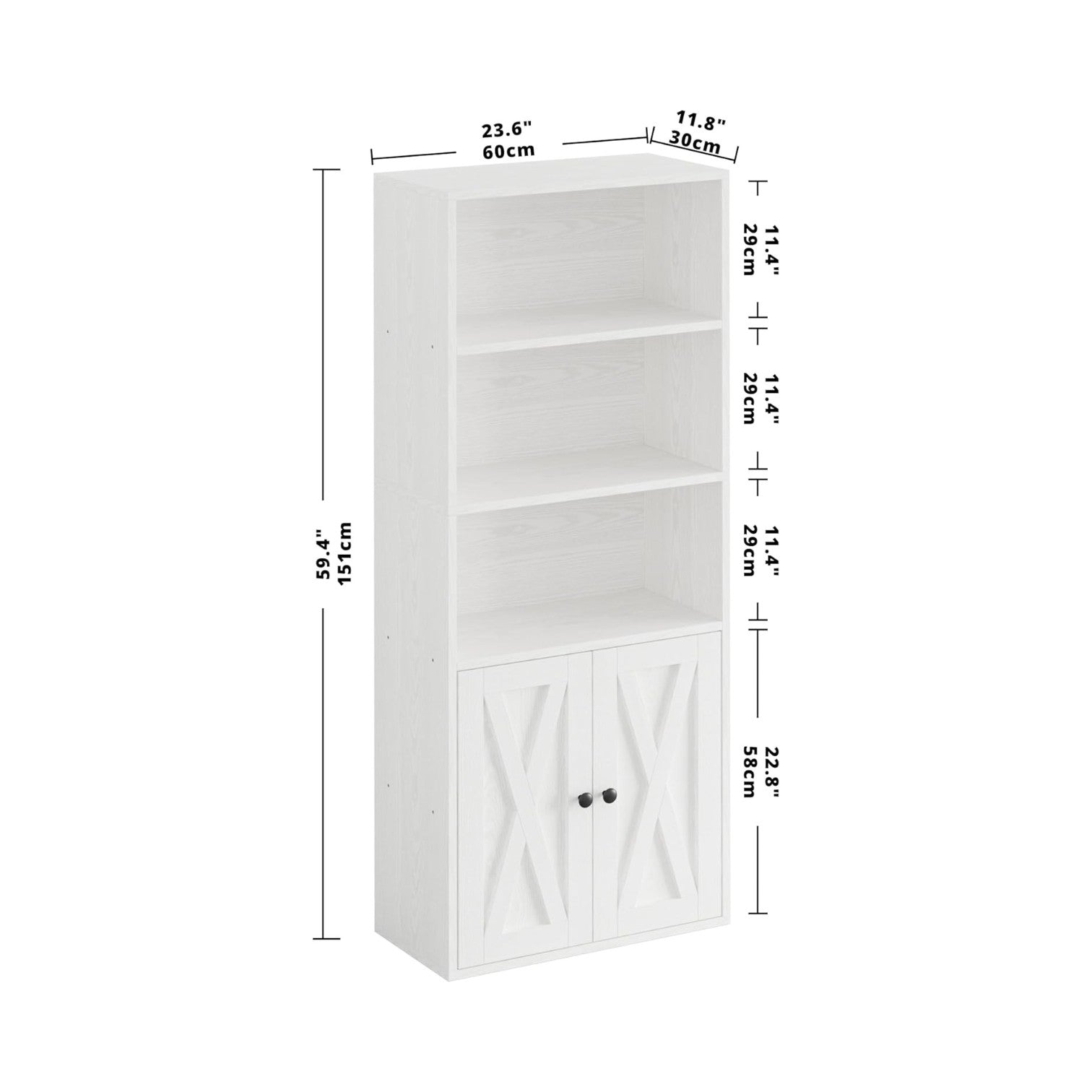 IRONCK 5 Shelf Industrial Bookshelves and Bookcases with Doors
