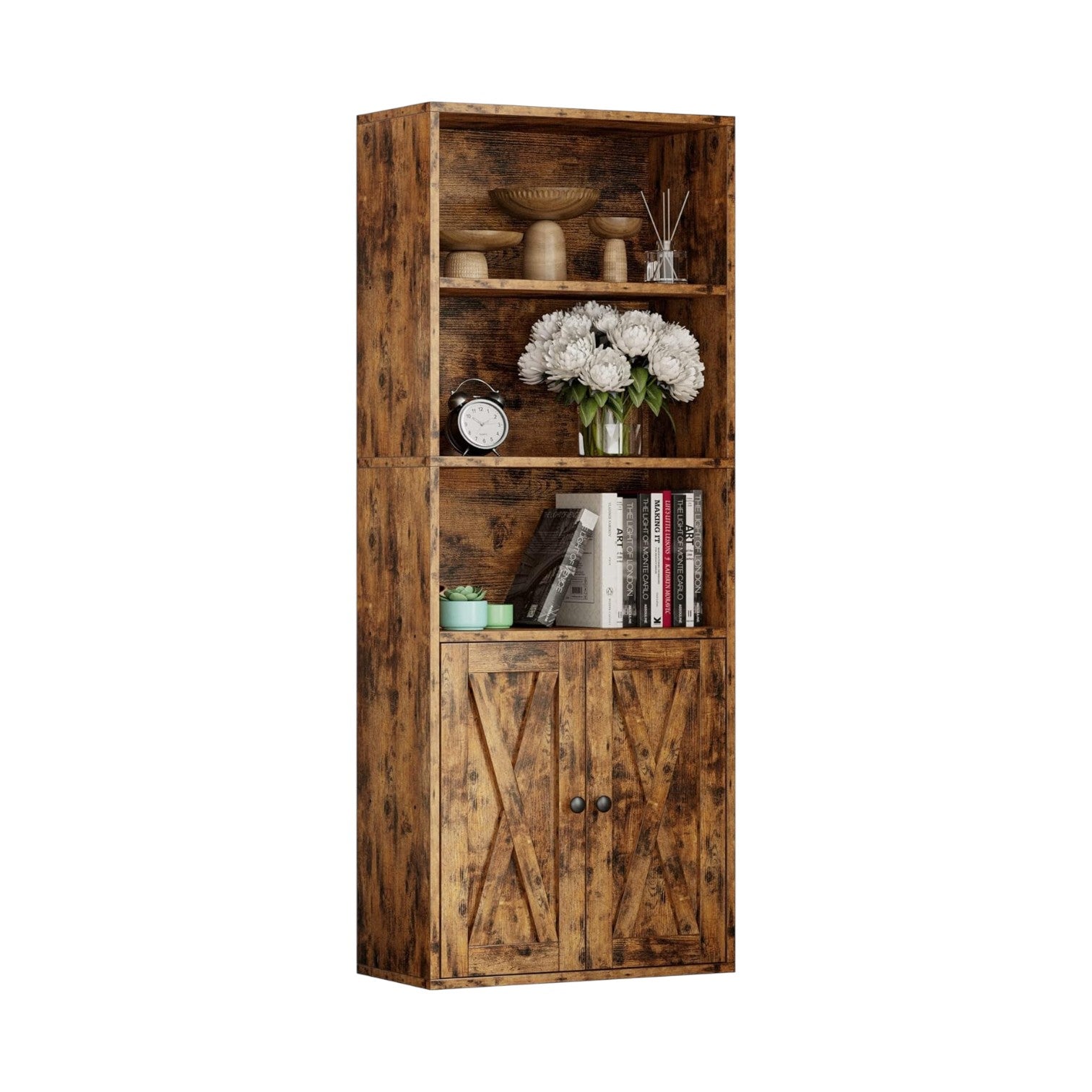 IRONCK 5 Shelf Industrial Bookshelves and Bookcases with Doors