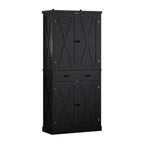 IRONCK Kitchen Pantry Storage Cabinet 72.6" H, with Barn Doors, White