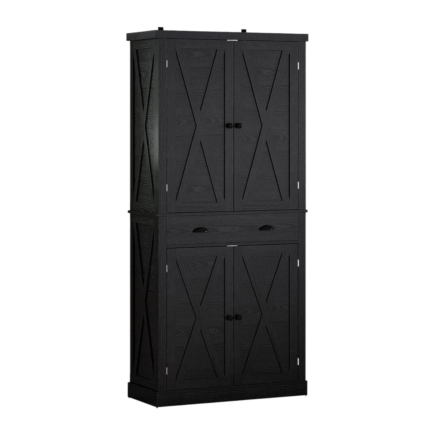 IRONCK Kitchen Pantry Storage Cabinet 72.6" H, with Barn Doors, White