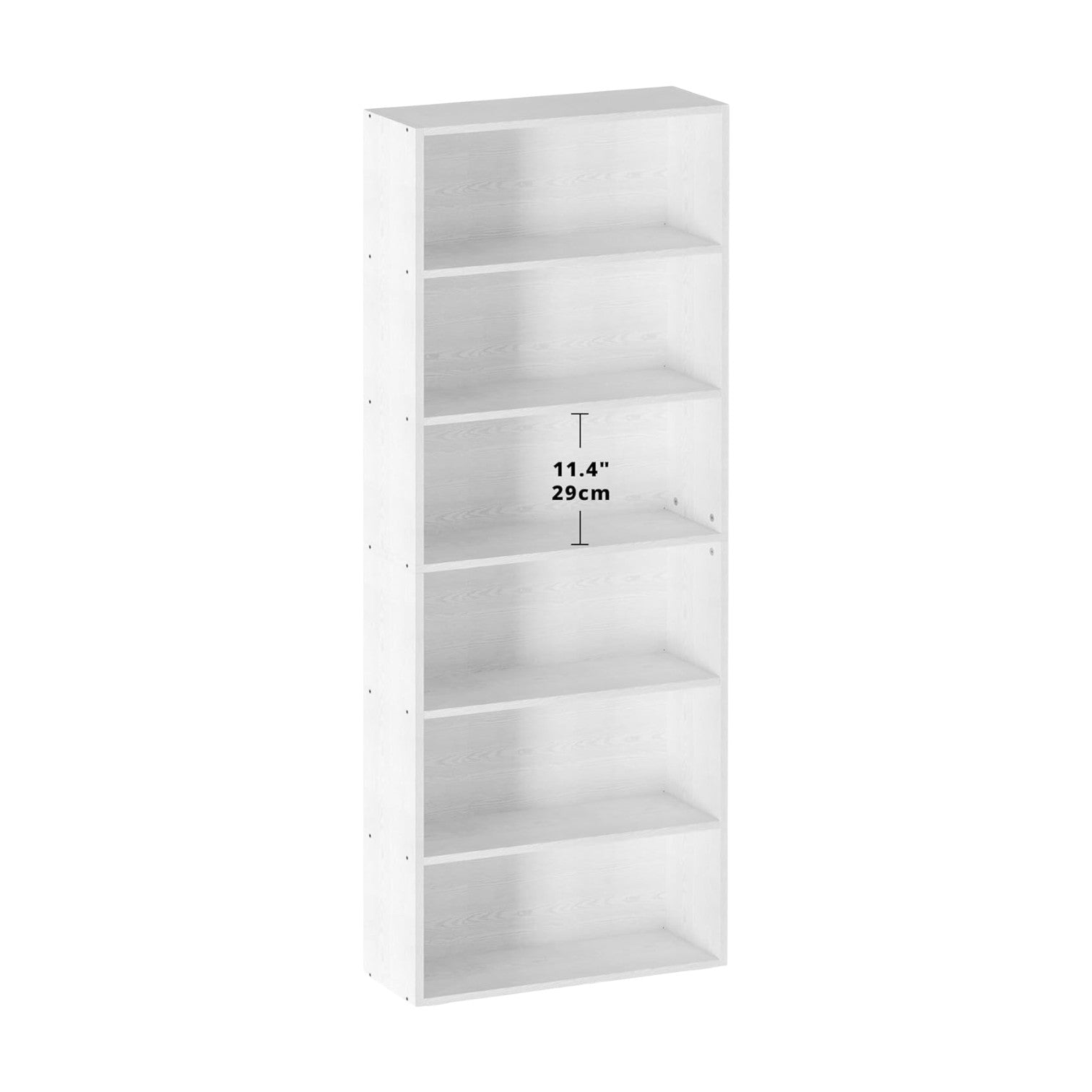 IRONCK Bookshelves and Bookcases Floor Standing 6 Tiers, Industrial White