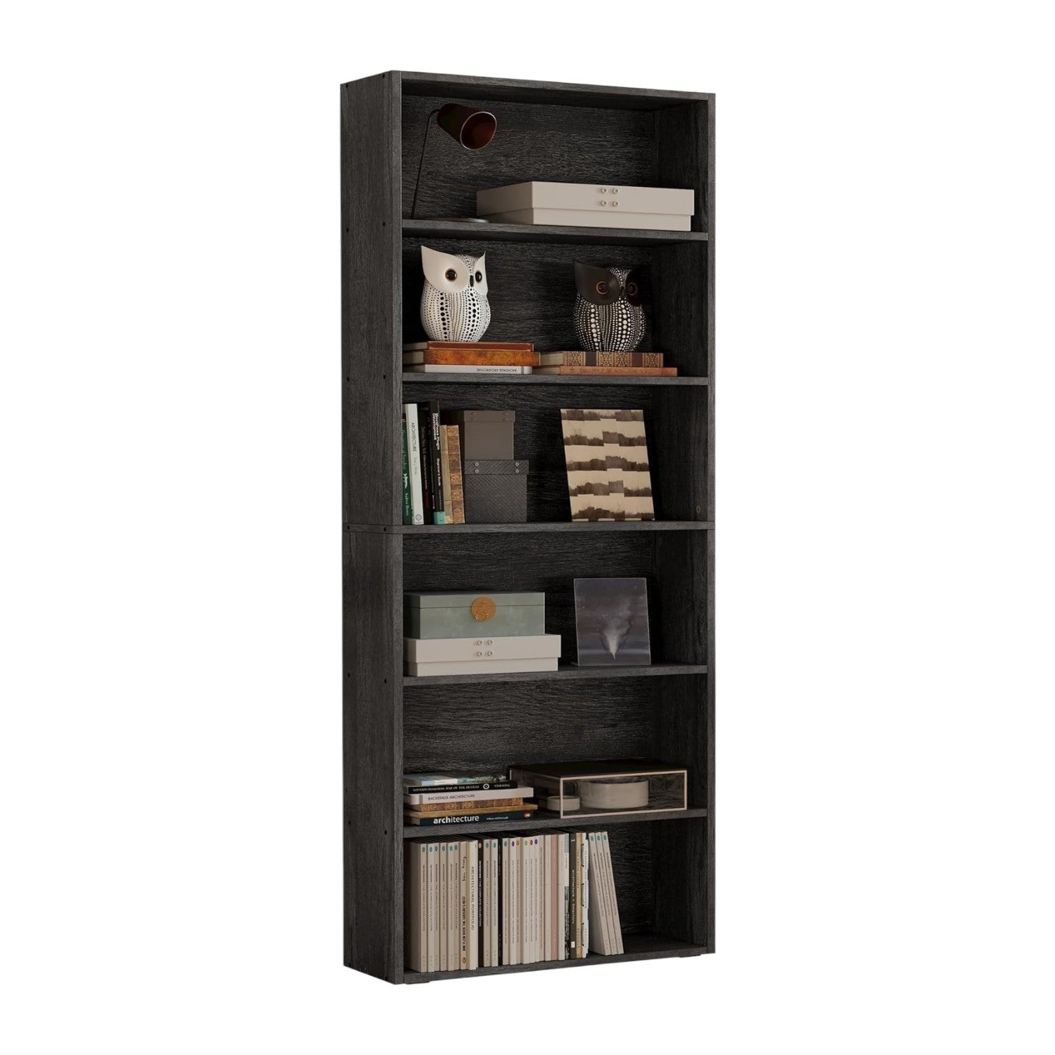 IRONCK Bookshelves and Bookcases Floor Standing 6 Tiers, Oak Brown