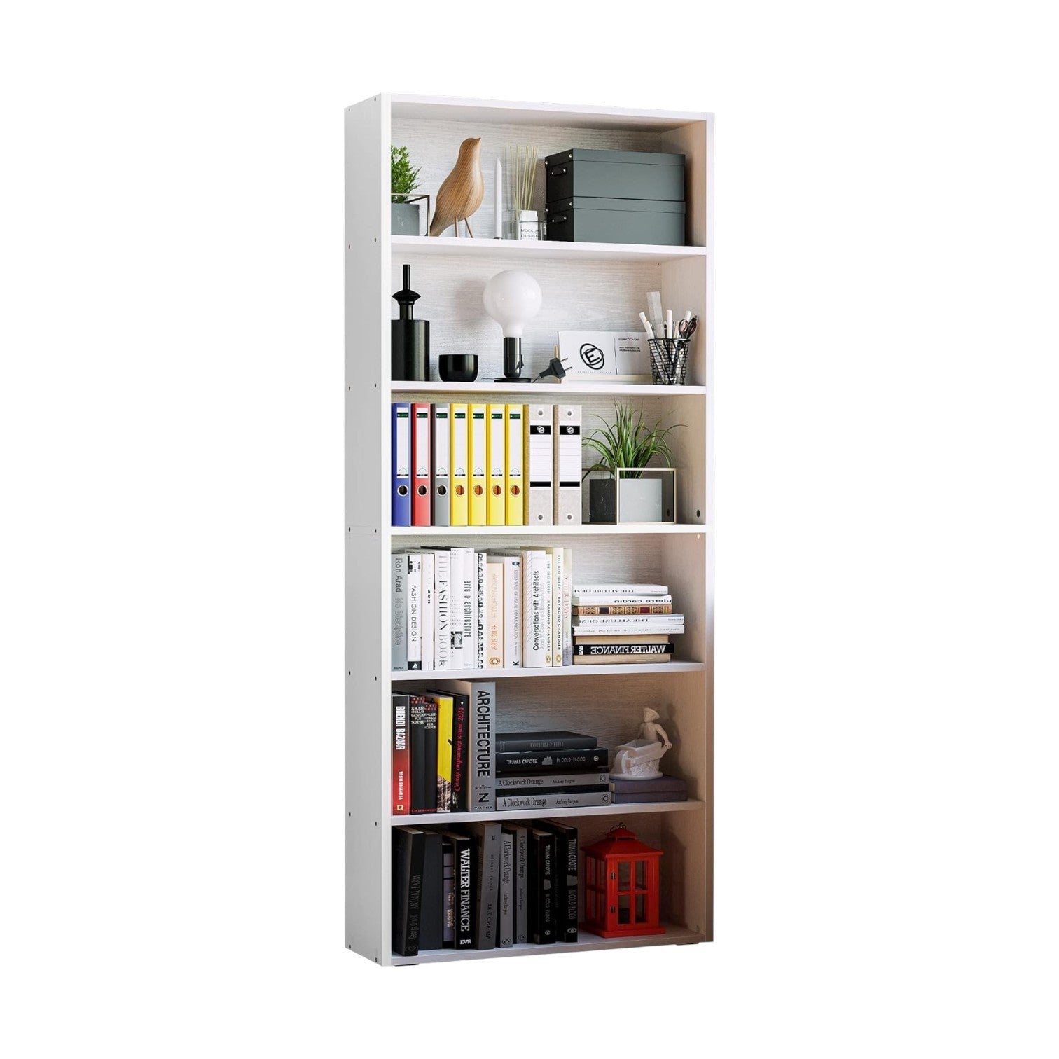 IRONCK Bookshelves and Bookcases Floor Standing 6 Tiers, Oak Brown