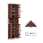 IRONCK  71" Corner Cabinet Storage Cabinet with 4 Glass Doors