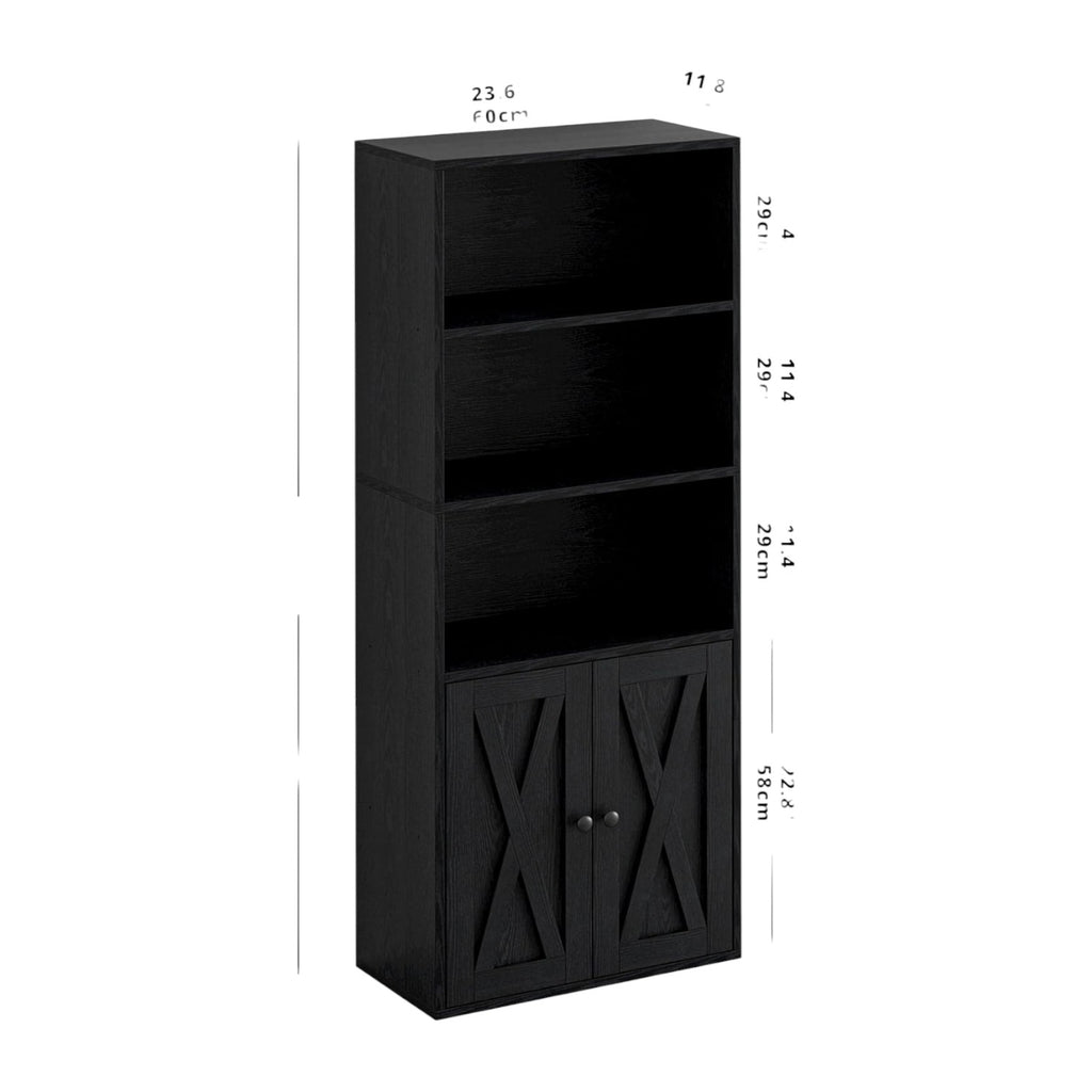 IRONCK 5 Shelf Industrial Bookshelves and Bookcases with Doors