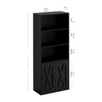 IRONCK 5 Shelf Industrial Bookshelves and Bookcases with Doors
