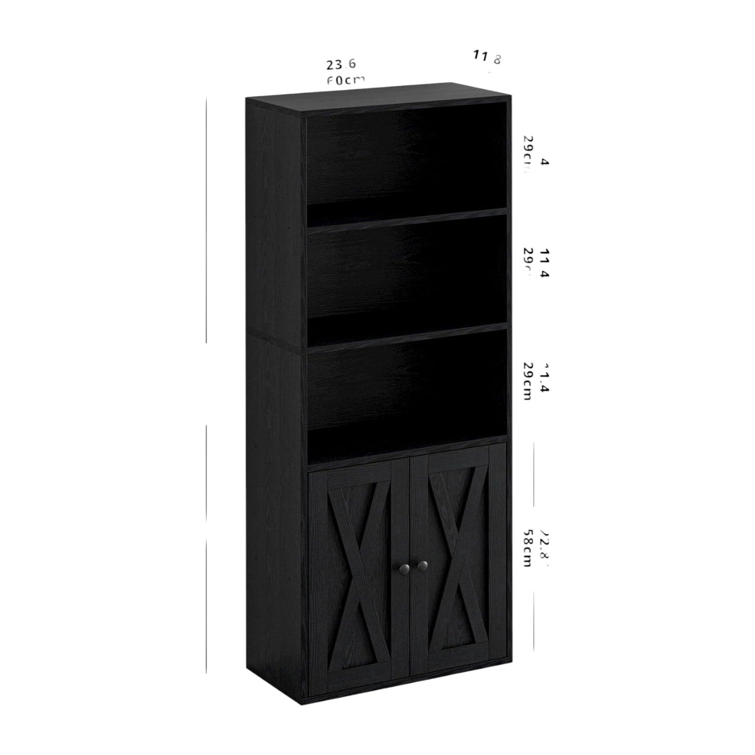 IRONCK 5 Shelf Industrial Bookshelves and Bookcases with Doors