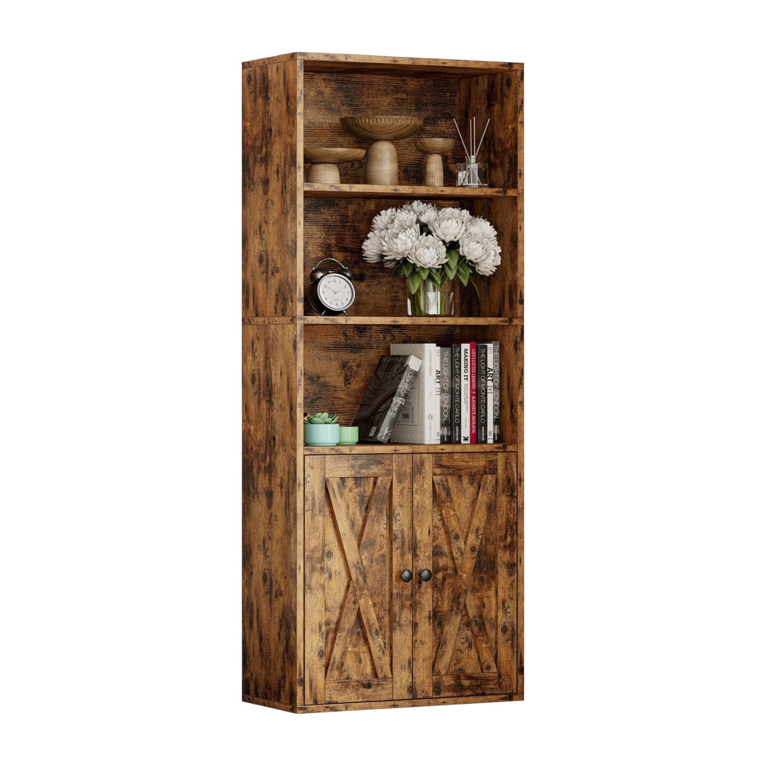 IRONCK 5 Shelf Industrial Bookshelves and Bookcases with Doors