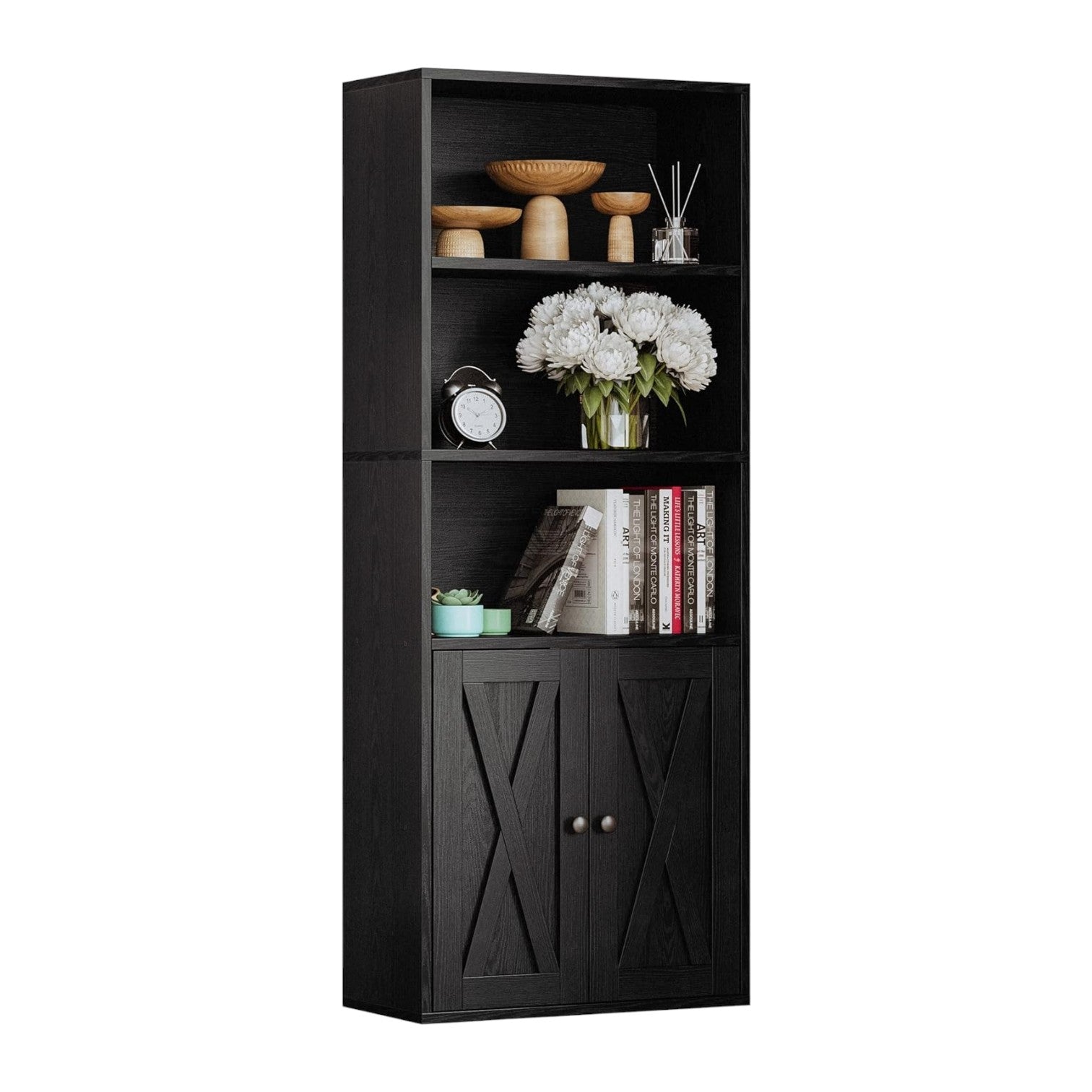IRONCK 5 Shelf Industrial Bookshelves and Bookcases with Doors