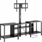 IRONCK 79 Inch TV Stand with Mount and Power Outlet, Black