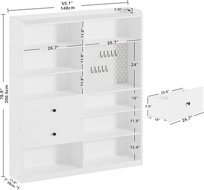 Modern Wide Wooden Multi-Layer Bookshelf