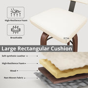 IRONCK Counter Height Bar Stools Set of 2, 29'' Faux Leather Upholstered Barstools with Back