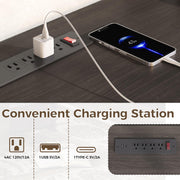 IRONCK 63'' TV Stand with 2 Sliding Door Grey Walnut