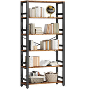 IRONCK Bookshelf, 31.5in Wide Shelf 6 Tier Bookcase,shelf Vintage Industrial Style Bookshelves