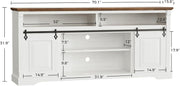 IRONCK Farmhouse TV Stand for 75+ Inch TV, White