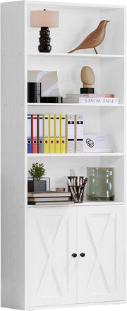 IRONCK 70 in Tall Industrial Bookshelves and Bookcases with Doors, black