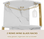IRONCK Corner Bar Cabinet with LED Lights & Power Outlets, 5-Tier Corner Shelf with Glass Holder, Wine Bar Cabinet Liquor Cabinet for Living Room, Dining Room, Kitchen, Black & Gold