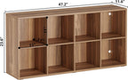 IROCNK 8-Cube Bookshelf, Horizontally & Vertically Reversible, Oak Brown