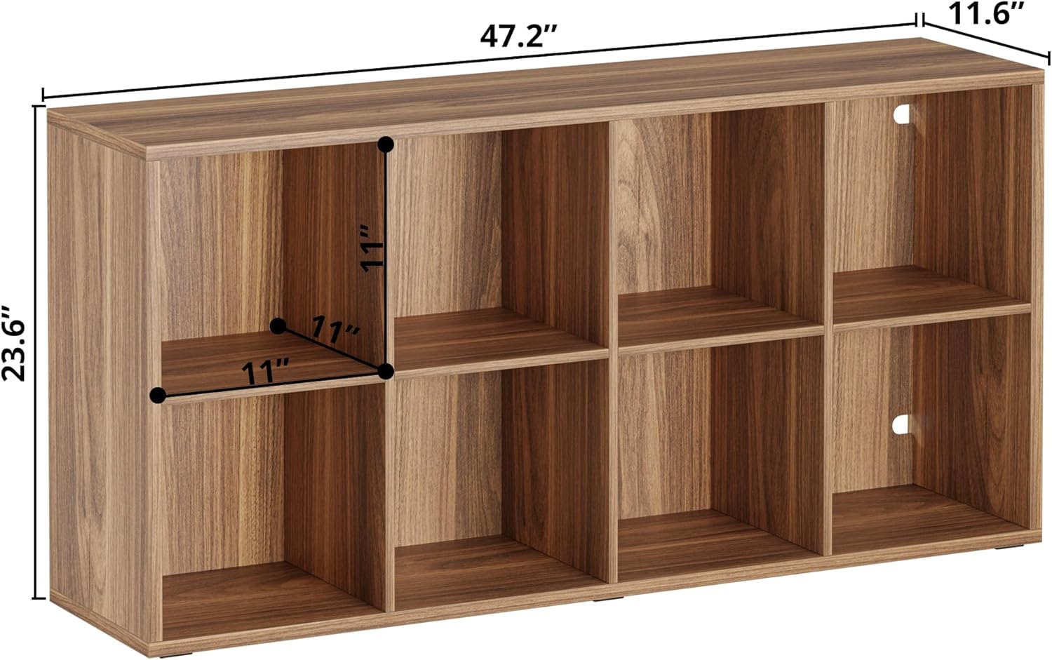 IROCNK 8-Cube Bookshelf, Horizontally & Vertically Reversible, Oak Brown