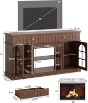IRONCK TV Stand for 65 Inch TV, Entertainment Center with Charging Station, Brown