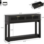 IRONCK 47"  Console Table with Drawer for Living Room, Black