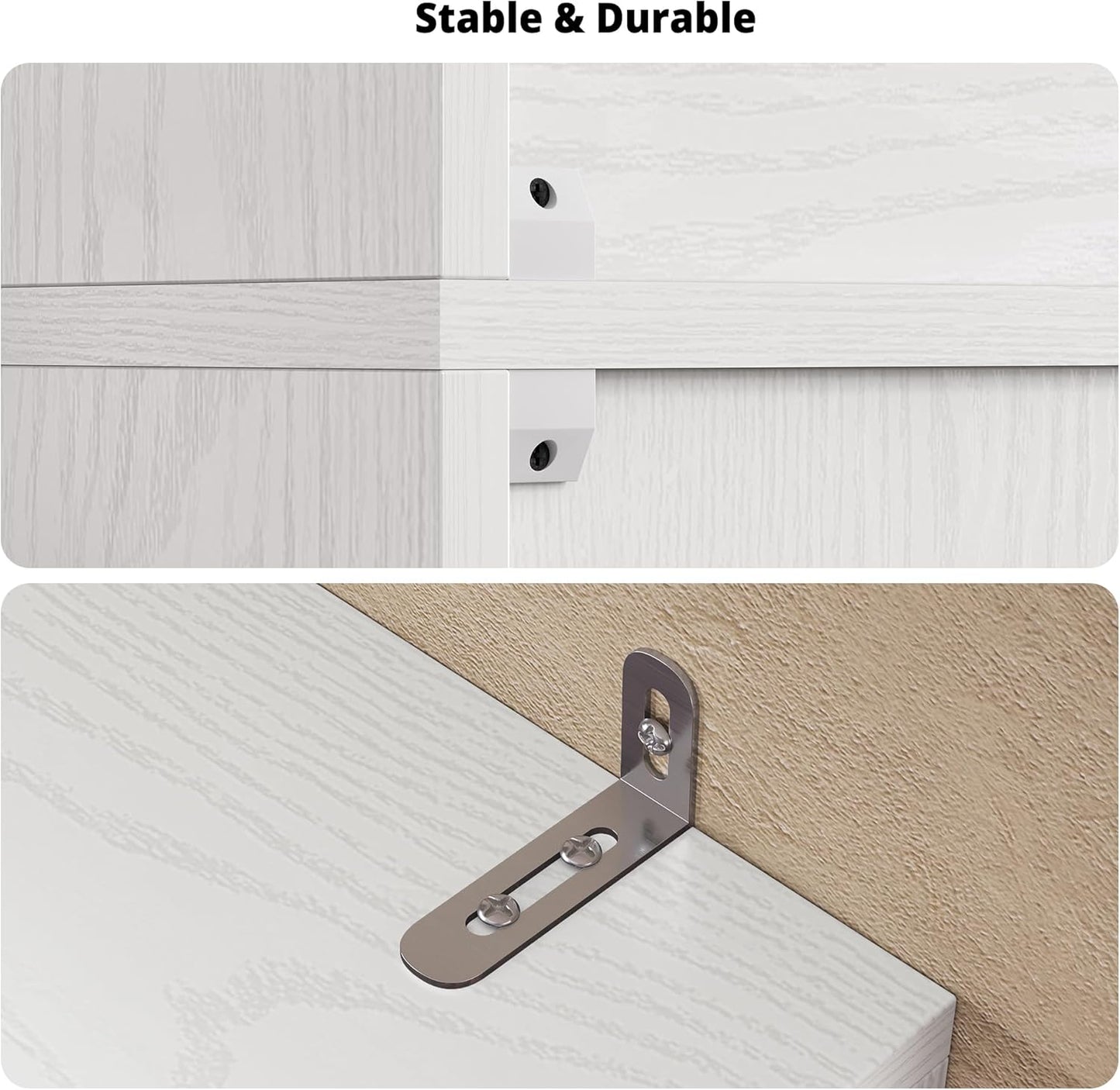 IRONCK Mid-Century Book Shelf, 6-Tier Floor Standing Bookcase with Grille Doors, Tall Storage Shelves for Display & Organizing, Suitable for Home Office, Living Room (White)