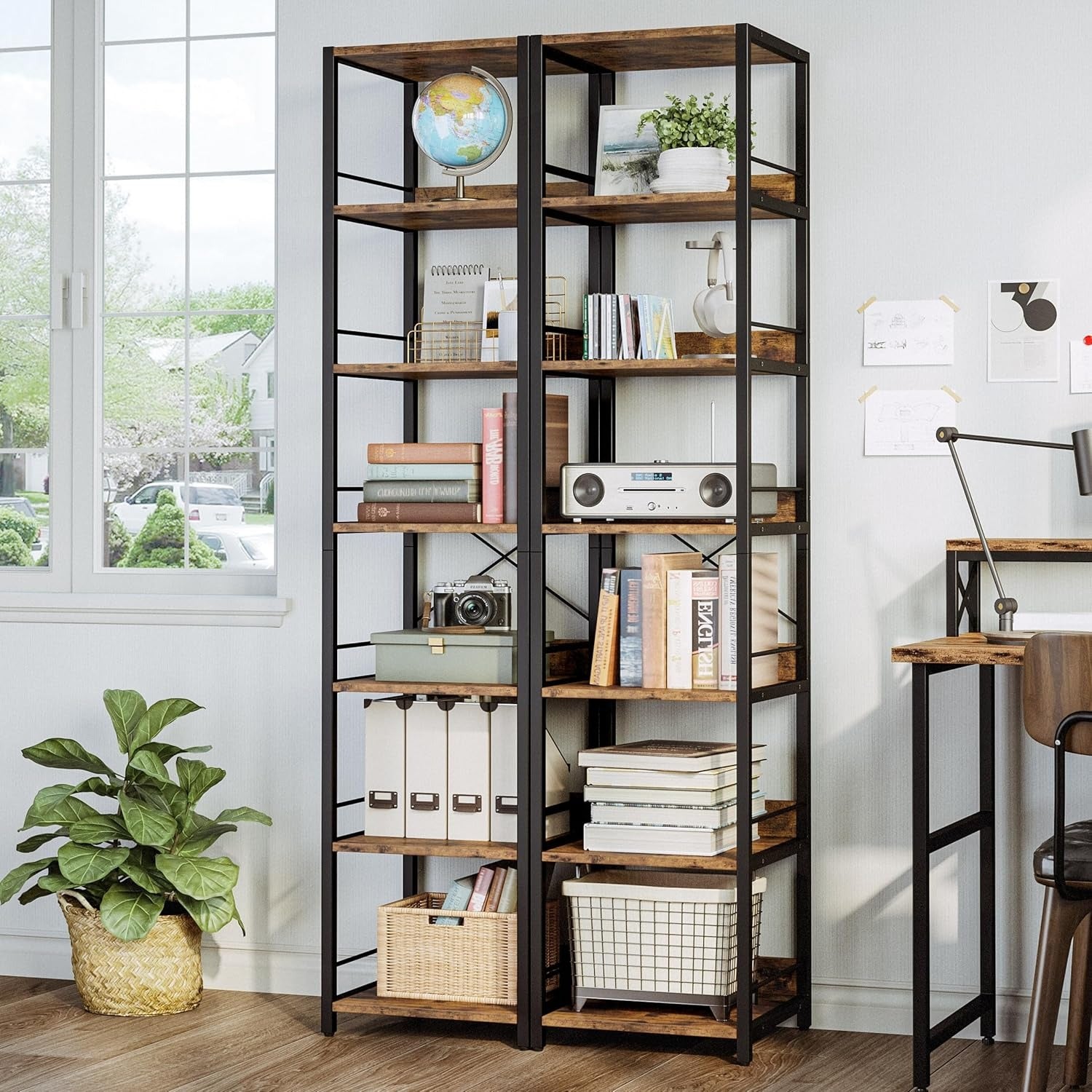 IRONCK 74.8" Tall Narrow Bookshelf