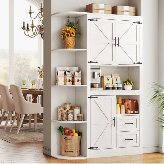 Storage Cabinet with Power Outlets, White