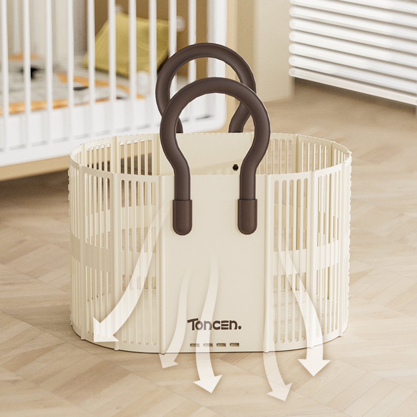 Foldable Toy Basket with Portable Handle