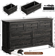 IRONCK Landhaus-Kommode mit 7 Schubladen fürs Schlafzimmer 