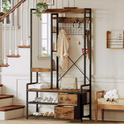 Hall Tree with Shoe Bench