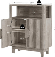 IRONCK Badezimmerschrank mit Tür, kleiner Aufbewahrungsschrank mit verstellbaren Einlegeböden 