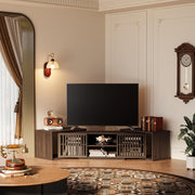 IRONCK ddjustable TV Stand for TVs up to 75 Inches, Dark Walnut