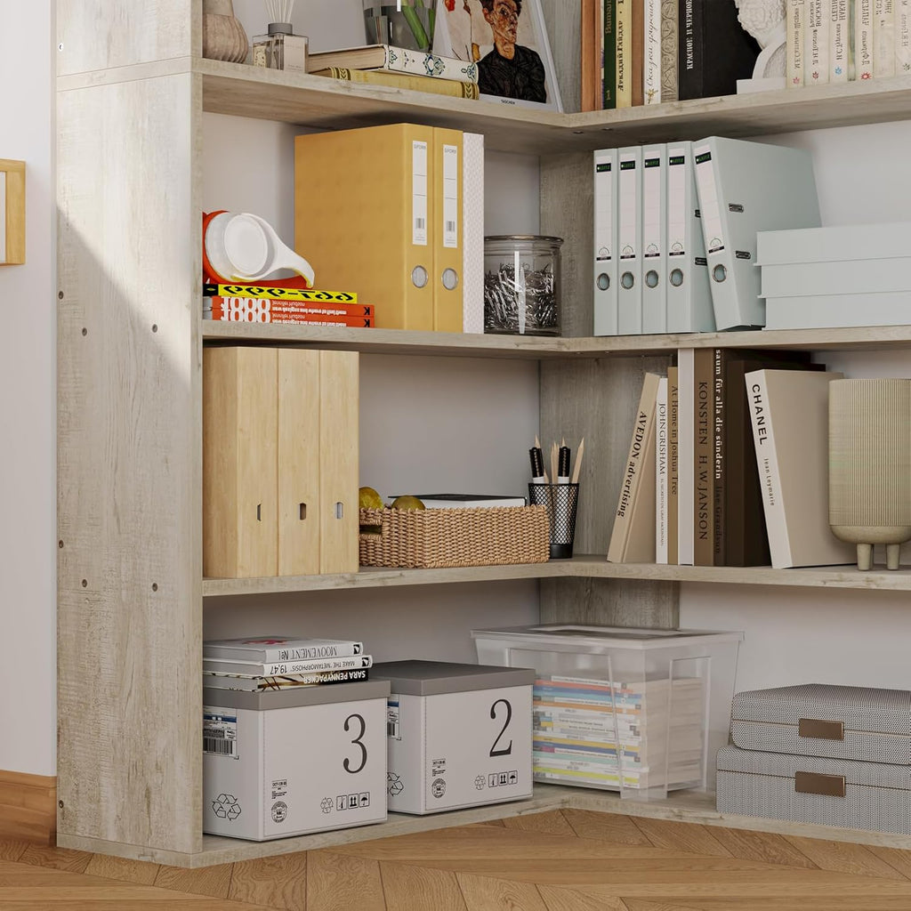Corner Bookcase with 6 Tiers