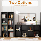 IROCNK 8-Cube Bookshelf, Horizontally & Vertically Reversible, Black