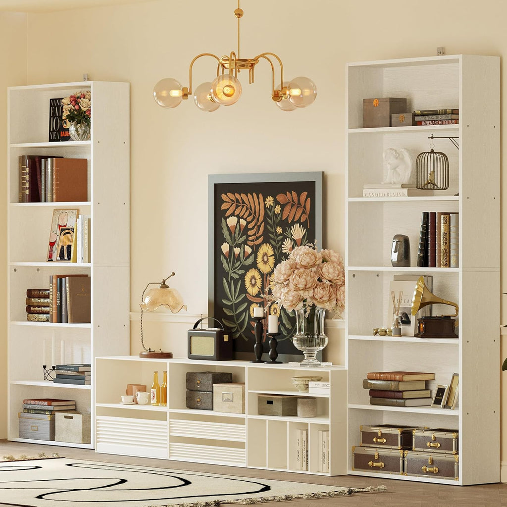 IRONCK Bookshelves and Bookcases Set of 2 Floor Standing 6 Tiers Display Storage Shelves 70 in Tall Bookcase Home Decor Furniture for Home Office, Living Room, Bed Room