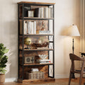 IRONCK 71 Inch5 Tier Industrial  Wood Freestanding BookShelf, Rustic Brown