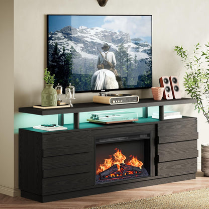IRONCK TV Stand with 26” Electric Fireplace