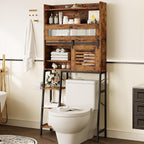 Bathroom Storage with Cabinet Vintage Brown