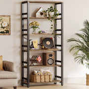 IRONCK Bookshelf, 31.5in Wide Shelf 6 Tier Bookcase,shelf Vintage Industrial Style Bookshelves