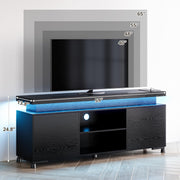 IRONCK TV Stands for TVs 65+ Inch with LED Lights and Power Outlet