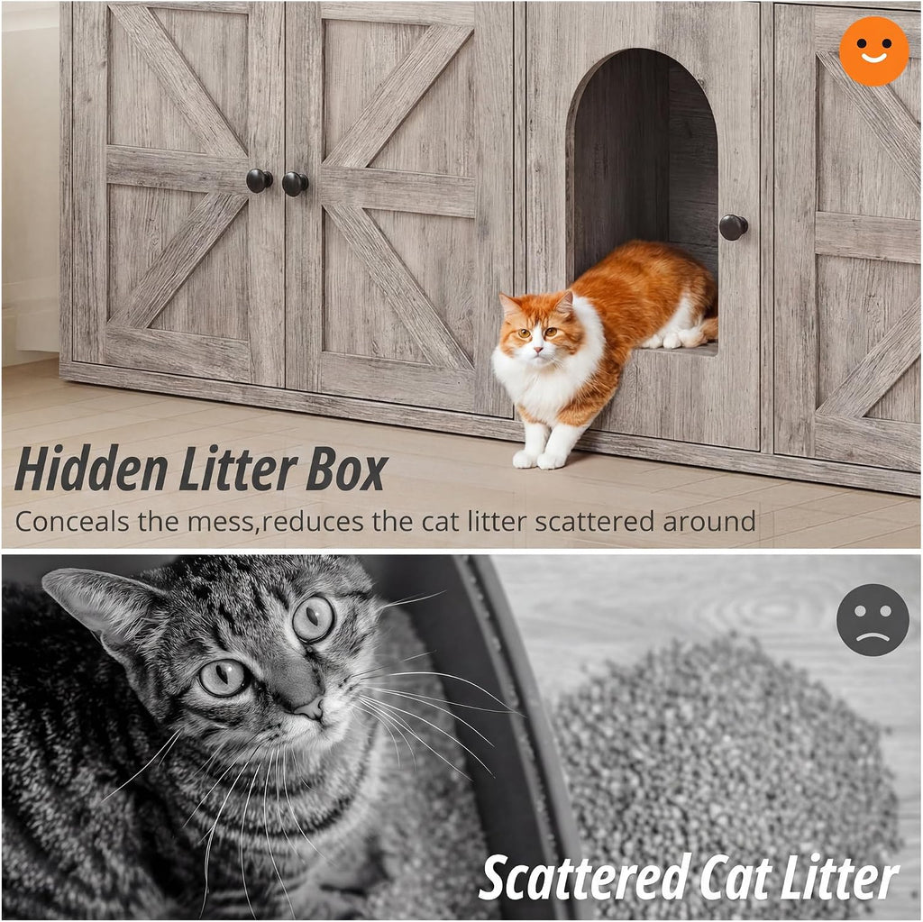 IRONCK Cat Litter Box Enclosure for 2 Cats