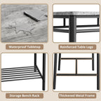 IRONCK Dining Table Set for 4, with Upholstered Bench and 2 Chairs